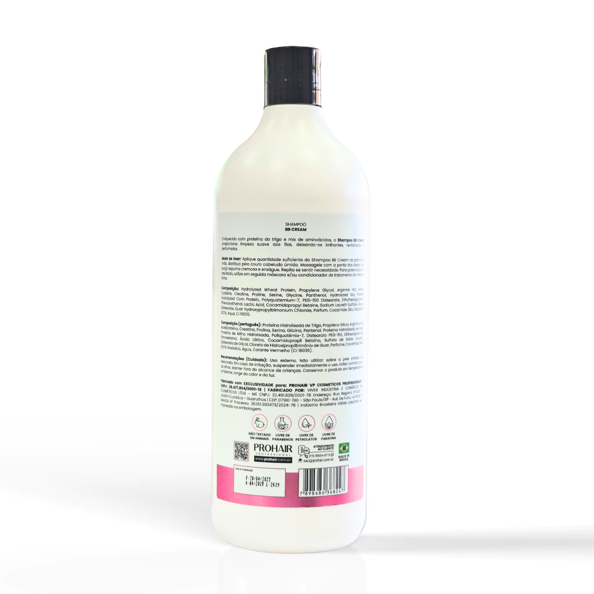 Shampoo de Reconstrução Profunda BB Cream 1L - Prohair