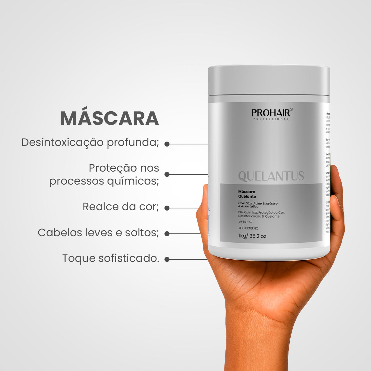 Máscara Zero Metal Quelantus 1kg - Prohair