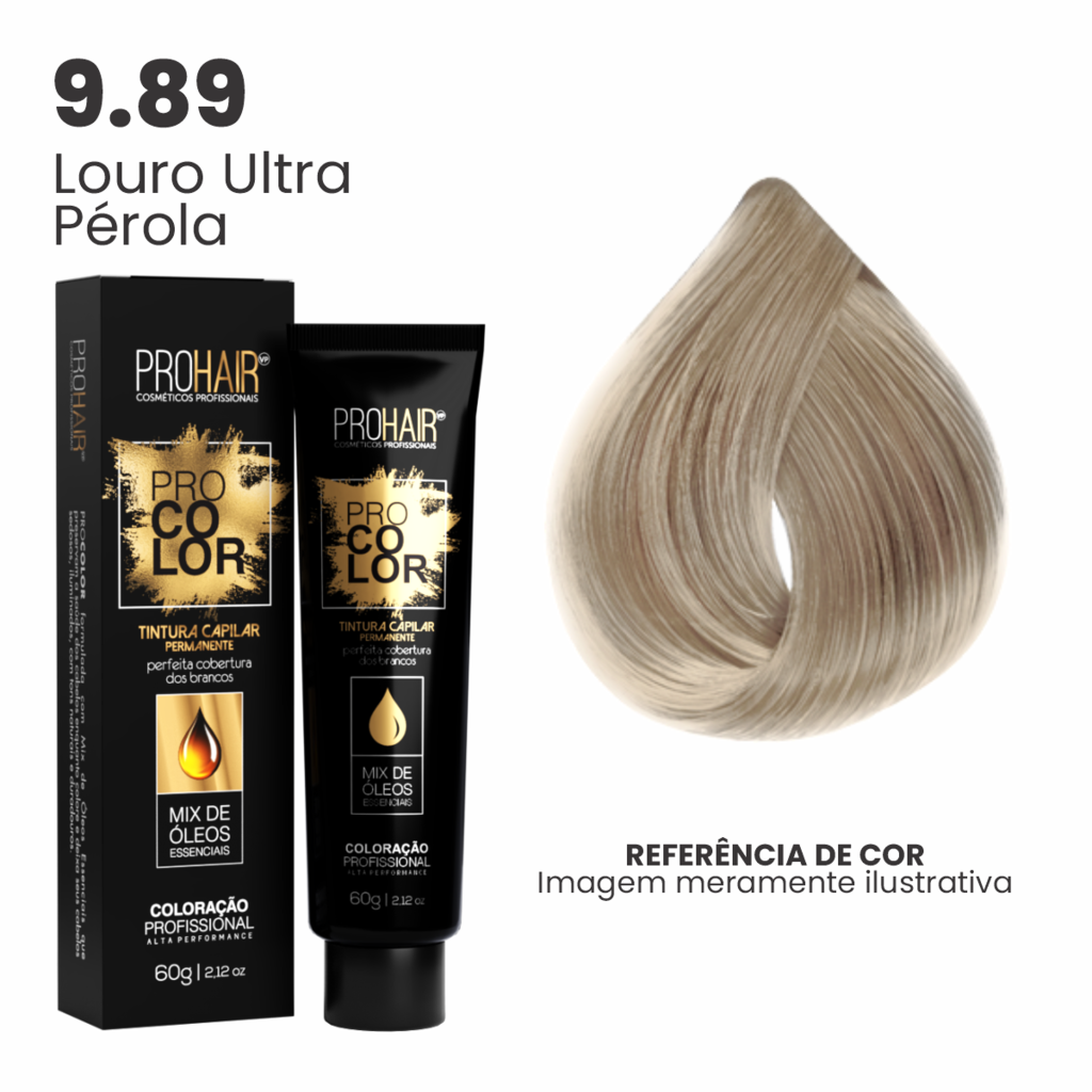 Coloração Profissional 60g Pro Color - 9.89 Louro Ultra Pérola